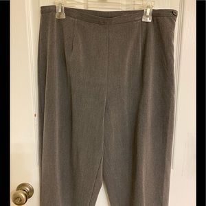 Dialogue Gray Dress Pants Skinny Pleats Side Zipper Polyester-blend Size 14